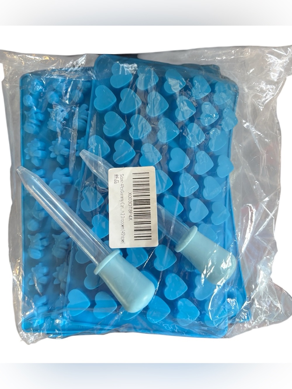 Blue Silicone Candy and Chocolate Mold Set with Droppers